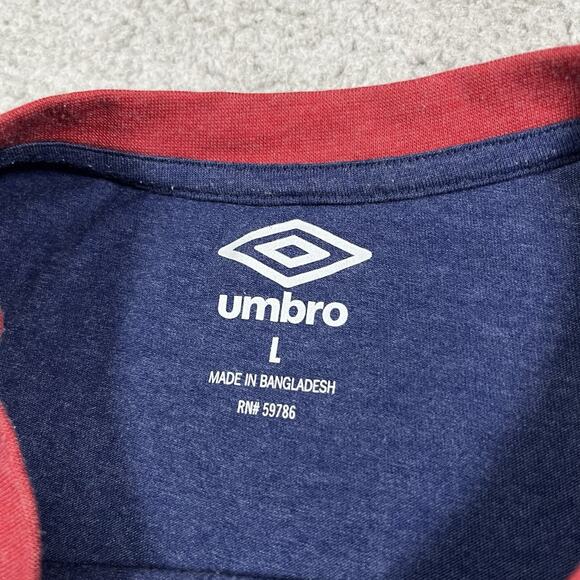 Team USA Shirt L Mens Short Sleeve Soccer Football Ringer Umbro - Picture 5 of 12